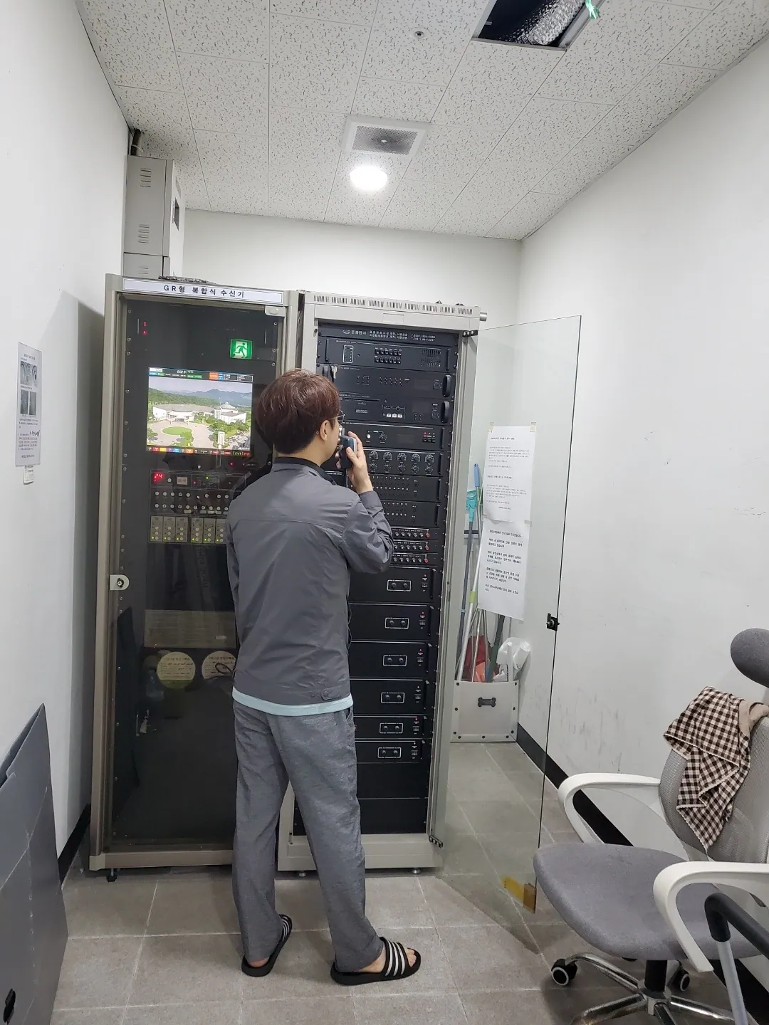 펌프실·R형 수신기·비상방송 소방점검 현장
